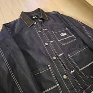 Stussy Brushed Moleskin Blue Chore Jacket